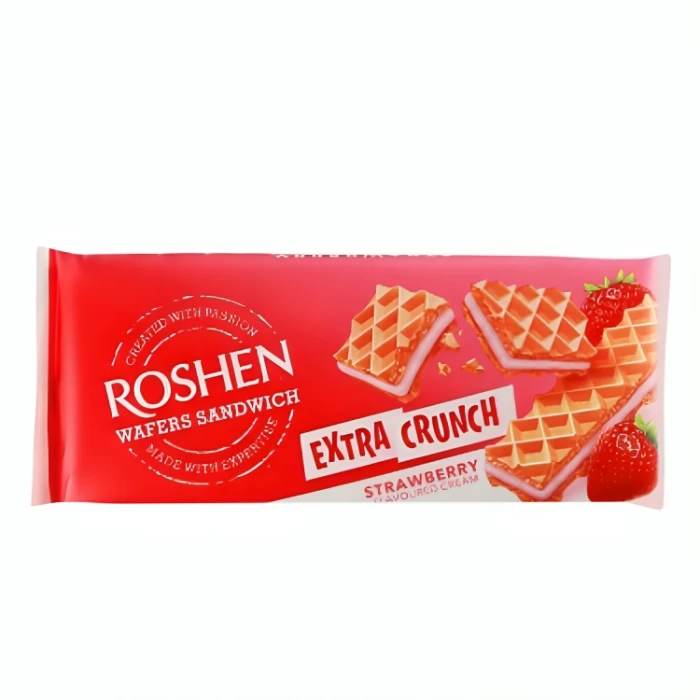 Вафли Молочный с клубникой "Roshen" Extra Crunch 142 гр 