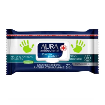 Անձեռոցիկ խոնավ Aura հակաբակտերիալ 72 հատ ||Влажные салфетки антибактериальные Aura 72 шт. ||Wet wipes antibacterial Aura 72 pcs.