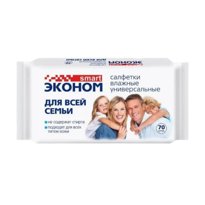 Անձեռոցիկ խոնավ Эконом Smart 70+7 հատ 