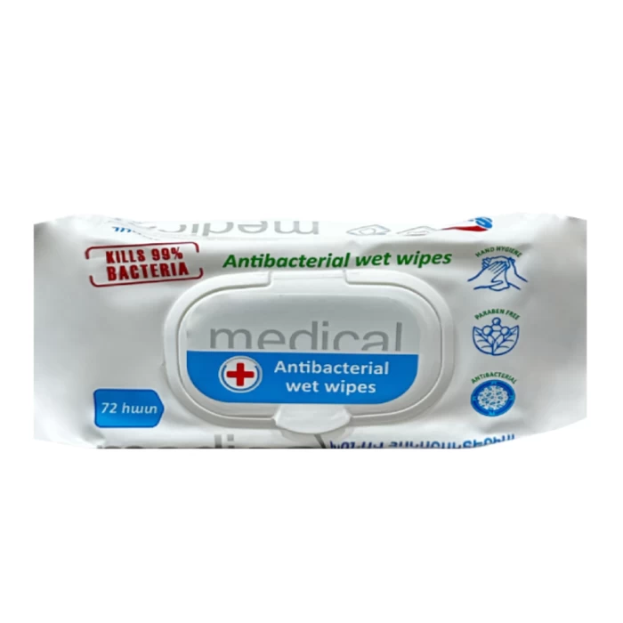 Անձեռոցիկ խոնավ Silk Soft Medical 72 հատ 
