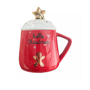 Բաժակ թեյի "Hello Christmas" գդալով 9,5x10 սմ ||Чашка чая "Hello Christmas" ложкой ||A cup of tea with a "Hello Christmas" spoon