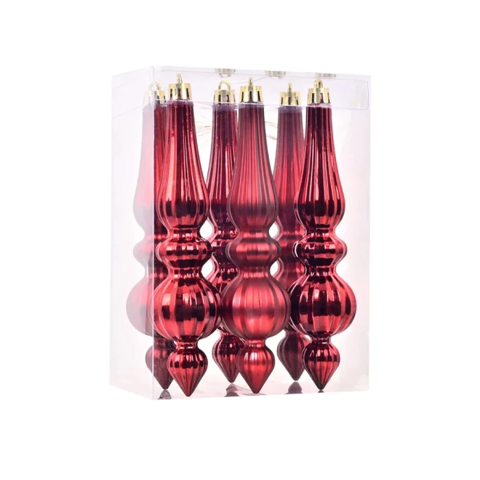 Ամանորյա տոնածառի խաղալիքներ 16 սմ 6 հատ 