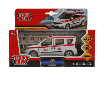 Խաղալիք ավտոմեքենա Fiat Doblo Скорая помощь մետաղյա 12 սմ 3+ ||Игрушечная машинка Fiat Doblo Скорая помощь металл 12 см 3+ ||Toy car Fiat Doblo Ambulance metal 12 cm 3+