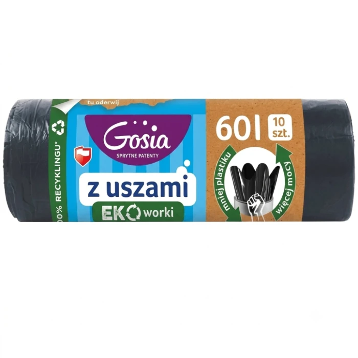 Աղբի տոպրակ բռնակով Gosia 60 լ 10 հատ 20 մկմ 