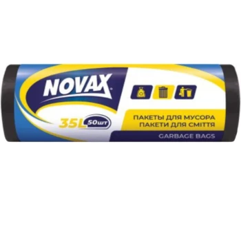 Աղբի տոպրակ Novax 35 լ 50 հատ 7 մկմ ||Пакеты для мусора Novax 35 л 50 шт 7 мкм ||Garbage bags Novax 35 l 50 pcs 7 mcm