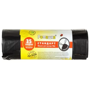 Աղբի տոպրակ Ромашка Стандарт 58х50 սմ 35 լ 25 մկմ 10 հատ 