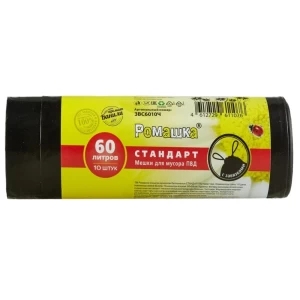 Garbage bags Romashka Standard 60 l 25 microns 10 pcs.