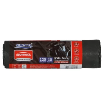 Աղբի տոպրակ Silk Soft 120 լ 10 հատ ||Пакеты для мусора Silk Soft 120 л 10 шт ||Garbage bags Silk Soft 120 l 10 pcs
