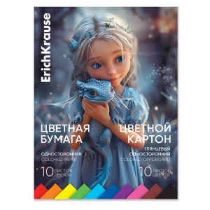 Colored paper and coated cardboard ErichKrause Magic Pet, A4, 20 sheets, 10 colors 282x201 mm, 200 g/m²