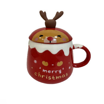 Բաժակ թեյի Merry Christmas գդալով 9,5x10 սմ ||Чашка чая Merry Christmas ложкой ||A cup of tea with a Merry Christmas spoon