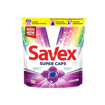 Հաբ լվացքի Savex գունավոր 15 հատ ||Капсулы для стирки Savex Super Caps для цветного белья 15 шт. ||Washing capsules Savex Super Caps for colored laundry 15 pcs.