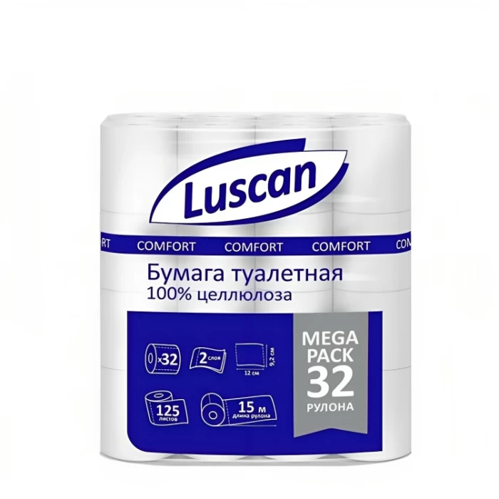 Туалетная бумага Luscan Comfort 2-х слойная 32 шт. 12 см 15 м 