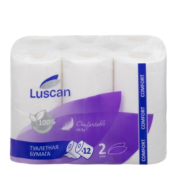 Զուգարանի թուղթ Luscan Comfort 2 շերտ 12 հատ 10,5 սմ 21,9 մ 