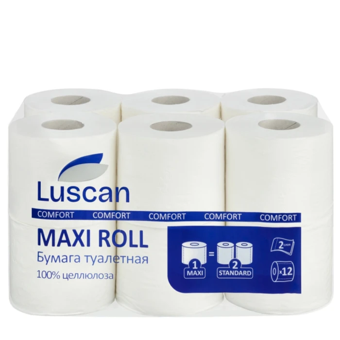 Զուգարանի թուղթ Luscan Comfort Max 2 շերտ 12 հատ 11,5 սմ 50 մ 