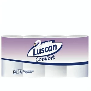 Бумага туалетная Luscan Comfort 2-слойная белая 8 шт. 