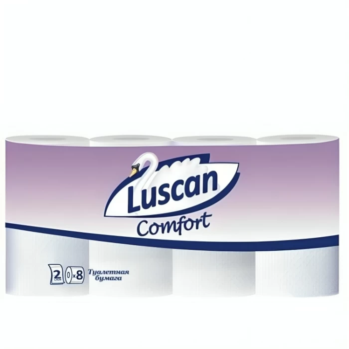 Бумага туалетная Luscan Comfort 2-слойная белая 8 шт. 