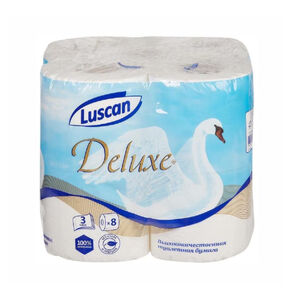 Զուգարանի թուղթ Luscan Deluxe 3 շերտ 8 հատ 9,1x12,5 սմ ||Бумага туалетная Luscan Deluxe 3-слойная белая (8 рулонов в упаковке) 9,1x12,5 см ||Toilet paper Luscan Deluxe 3-ply white (8 rolls per pack) 9,1x12,5 sm