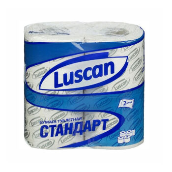 Զուգարանի թուղթ Luscan Standart 2 շերտ 4 հատ 9,1 սմ 21,88 մ ||Бумага туалетная Luscan Standart 2-слойная белая (4 рулона в упаковке) 9,1 см 21,88 м ||Toilet paper Luscan Standart 2-ply white (4 rolls per pack) 9,1 sm 21,88 m