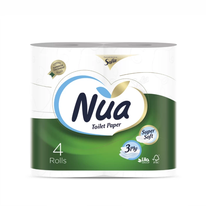 Զուգարանի թուղթ Nua 3 շերտ 4 հատ ||Туалетная бумага Nua 3 слоя 4 шт. ||Toilet paper Nua 3 layers 4 pcs