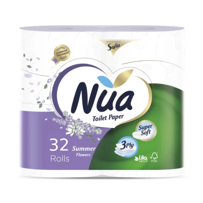 Զուգարանի թուղթ Nua Summer Flowers 3 շերտ 32 հատ 