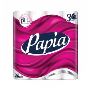 Զուգարանի թուղթ Papia 3 շերտ 32 հատ ||Бумага туалетная 3-слойная Papia, белая, 16.8 м, 32 рул/уп ||Toilet paper 3-ply Papia, white, 16.8 m, 32 rolls/pack