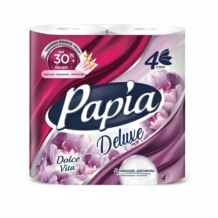 Туалетная бумага Papia Deluxe Dolce Vit 4 слоя 4 шт. 