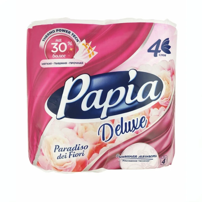 Զուգարանի թուղթ Papia Deluxe Paradiso dei Fiori 4 շերտ 4 հատ 