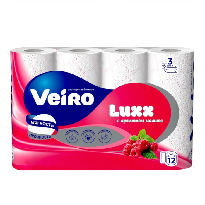 Զուգարանի թուղթ Veiro Luxx ազնվամորի 3 շերտ 12 հատ 