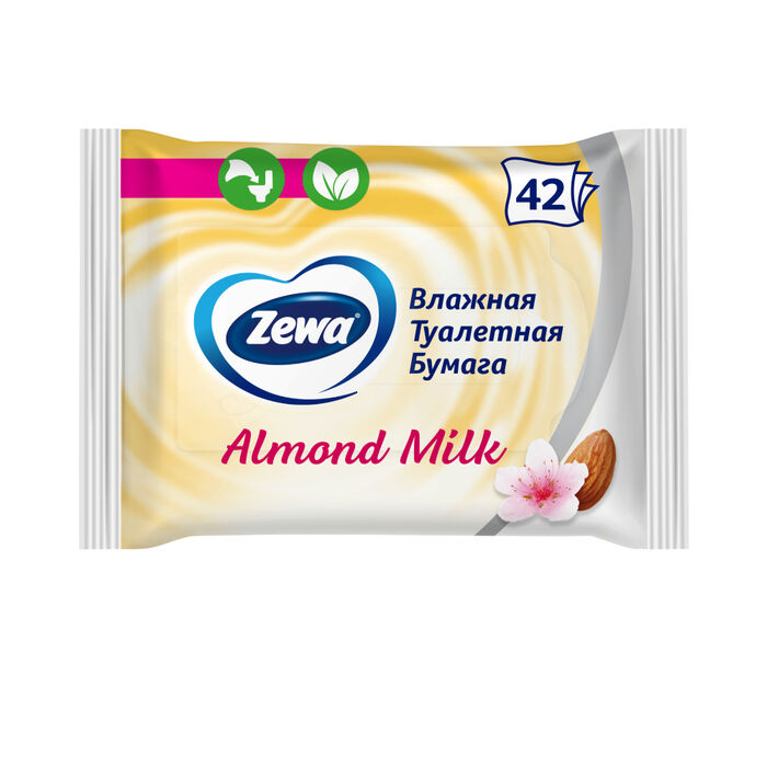 Влажная туалетная бумага Zewa Natural Camomile 42 шт 