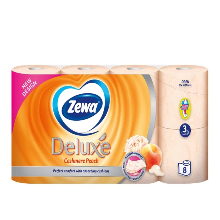 Туалетная бумага Zewa Deluxe 3-слойная 8 шт 