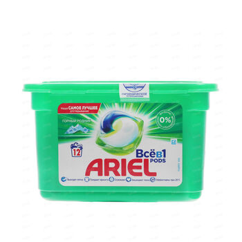 Հաբ լվացքի Ariel Liquid Capsules Горный Родник սպիտակ 12 հատ 