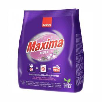 Լվացքի փոշի Sano Maxima Musk Automat ունիվերսալ 1,25 կգ ||Стиральный порошок Sano Maxima Musk Automat универсальный 1,25 кг ||Laundry detergent Sano Maxima Musk Automat for white linen 1,25 kg