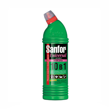 Մաքրող միջոց Sanfor Universal 10-ը 1-ում 1 լ ||Чистящее средство для сантехники Sanfor "Universal 10в1. Летний дождь", гель с хлором, 1л ||Cleaner for sanitary ware Sanfor "Universal 10in1. Summer rain", gel with chlorine, 1l