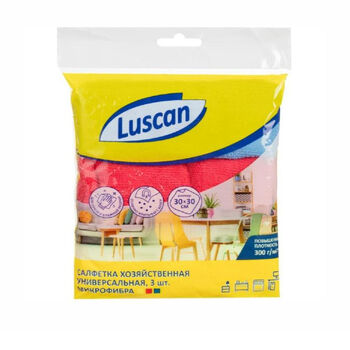 Շոր սեղանի Luscan Microfibre 30x30 սմ 3 հատ ||Салфетки Luscan хозяйственные 30 х 30 см 3 шт ||Household napkins Luscan 30 х 30 см 3 pcs