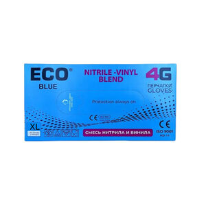 Gloves rubber ECO Blue Nitrile-Vinyl Blend 4G 100 pcs