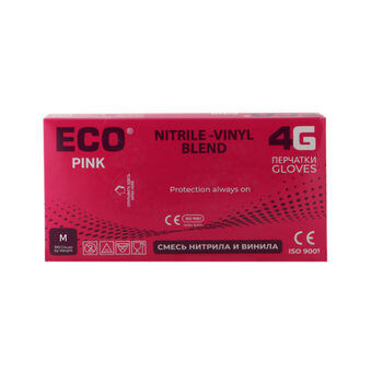 Ձեռնոց ռետինե ECO Pink Nitrile-Vinyl Blend 4G 100 հատ