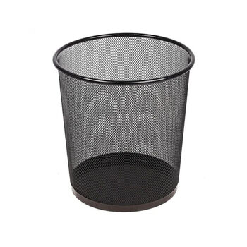 Աղբաման գրասենյակային մետաղյա 6 լ  ||Корзина для бумаг круглая металлическая сетка 6 л ||Waste bin round metal mesh 6 liters black 