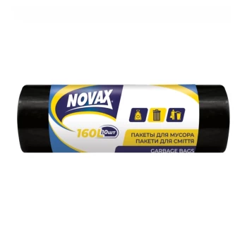Աղբի տոպրակ Novax 87x120 սմ 160 լ 10 հատ 24 մկմ ||Пакеты для мусора Novax 87x120 см 160 л 10 шт 24 мкм ||Novax waste bags 87x120 cm 160 l 10 pcs 24 microns