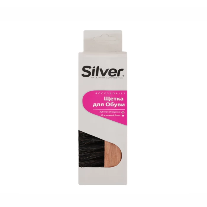 Shoe brush Silver leather