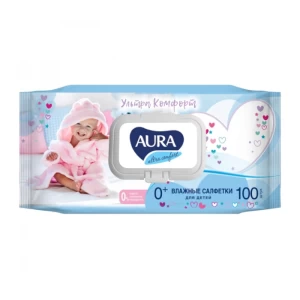 Անձեռոցիկ խոնավ Aura Ultra Comfort մանկական 100 հատ ||Салфетки влажные Aura Ultra Comfort детские 100 шт. ||Wet wipes Aura Ultra Comfort for children 100 pcs. 