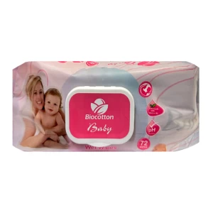 Անձեռոցիկ խոնավ Biocotton մանկական 72 հատ 
