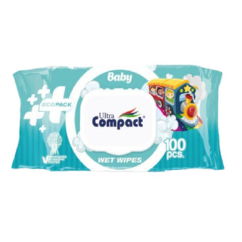 Անձեռոցիկ խոնավ Compact Eco Pack մանկական 100 հատ ||Влажные салфетки Compact Eco Pack для детей 100 шт. ||Wet wipes Compact Eco Pack for children 100 pcs