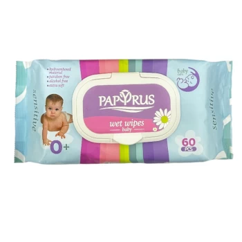 Անձեռոցիկ խոնավ Papyrus մանկական 0+ 60 հատ ||Салфетки влажные Papyrus детские 0+ 60 шт. ||Wet wipes Papyrus for children 0+ 60 pcs. 