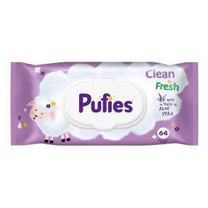Салфетки влажные Pufies Clean and Fresh детские 64 шт. 