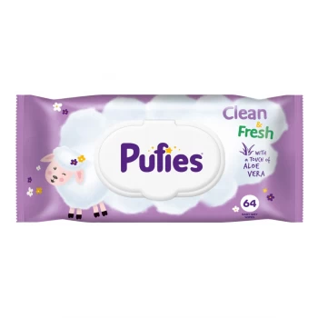 Անձեռոցիկ խոնավ Pufies Clean and Fresh մանկական 64 հատ ||Салфетки влажные Pufies Clean and Fresh детские 64 шт. ||Wet wipes Pufies Clean and Fresh for children 64 pcs. 
