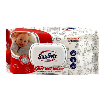Անձեռոցիկ խոնավ  Silk Soft մանկական 0+ 120 հատ ||Влажные салфетки Silk Soft для детей 0+ 120 шт. ||Wet wipes Silk Soft for children 0+ 120 pcs