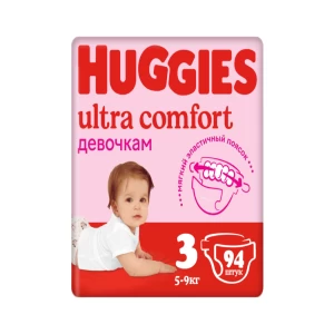 Տակդիր Huggies Ultra Comfort Girl N3 5-9 կգ 94 հատ 