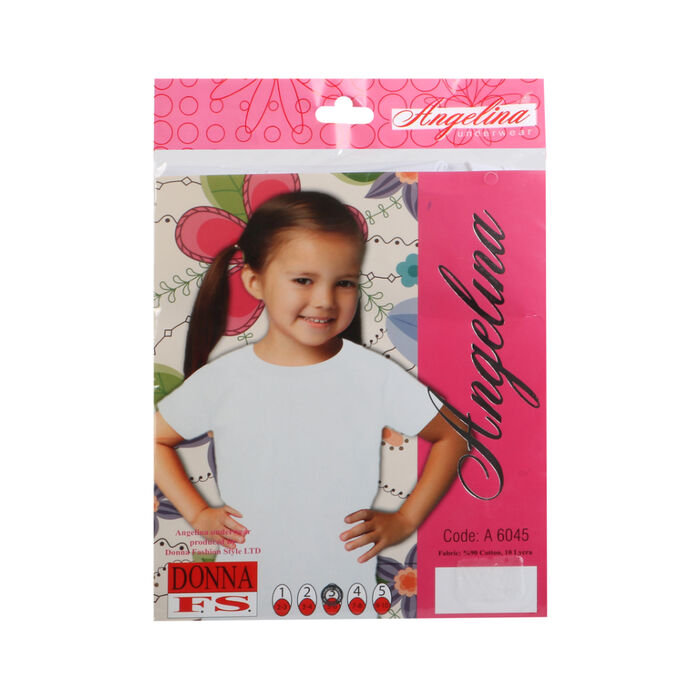 T-shirt for girls  Donna F.S Angelina 5-6 with short sleeves white 6045