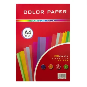 Colored paper bilateral A4, 10 colors, 80 g, 250 sheets.