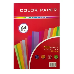 Colored paper bilateral A4, 10 colors, 70 g, 100 sheets.